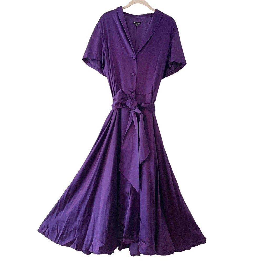 J. Peterman Purple Maxi Sundress with Flutter Sleeves
